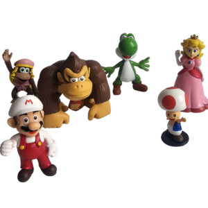 Kit 6 Bonecos Super Mario e Família Kong
